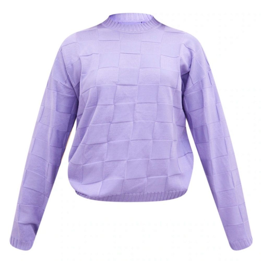 PrettyLittleThing Purple Crew Neck Sweater